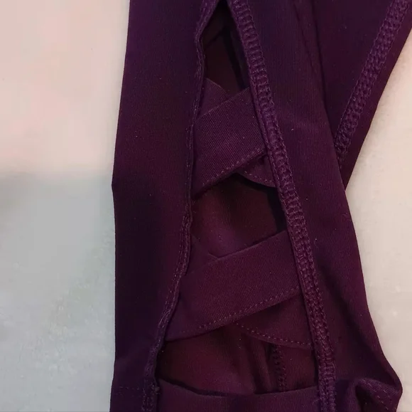 Black and Purple Leggings Set 2X - Picture 6 of 8